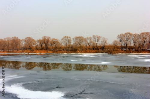 Hebei luanhe river natural scenery in winter © zhang yongxin