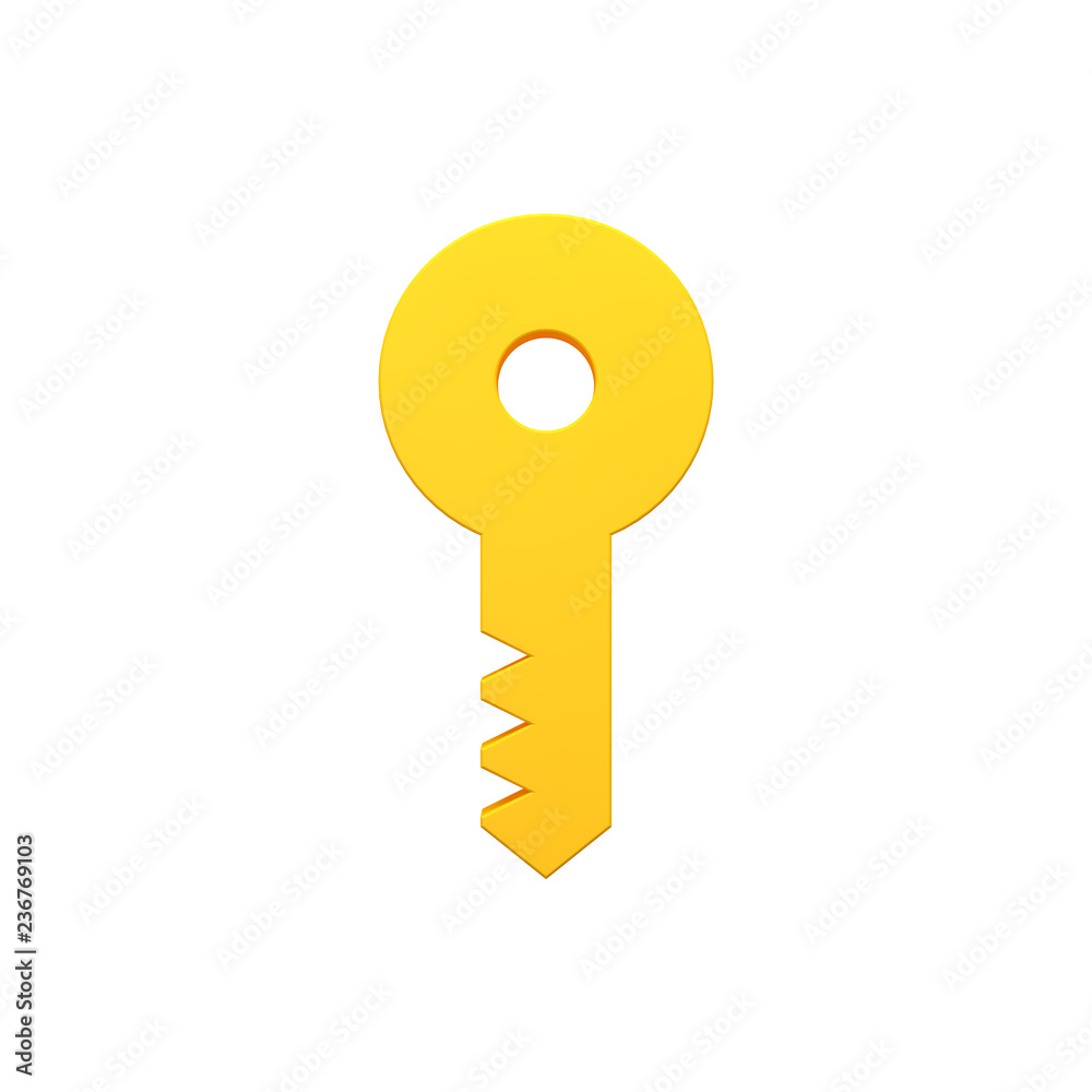 Key 3d volumetric icon image isolated illustration Key 3d volumetric icon image isolated illustration