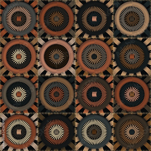 patchwork background with embroidery