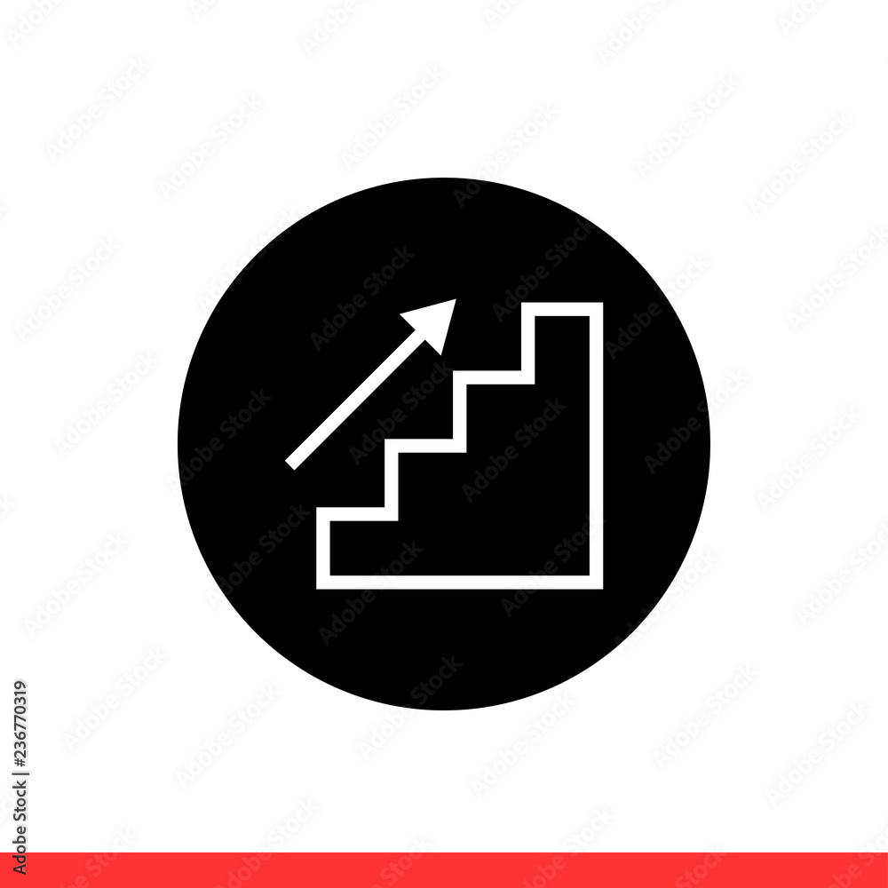 Upstairs icon vector, arrow symbol sign Upstairs icon vector, arrow symbol sign