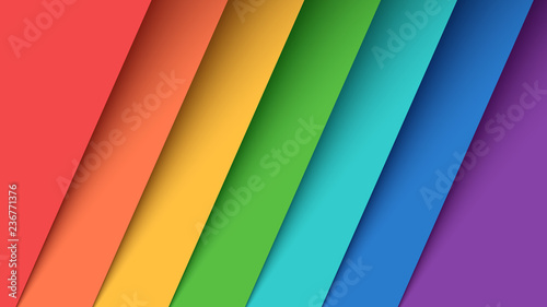 Set seven color paper. Rainbow.