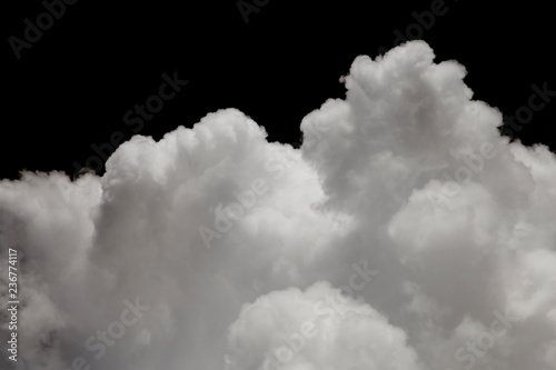White clouds on a black background.