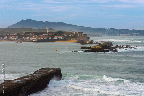 Breakwater of the harbor of Saint-Jean-de-Luz, France photo