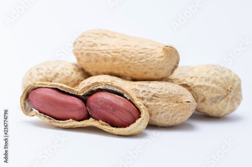 peanuts on white background