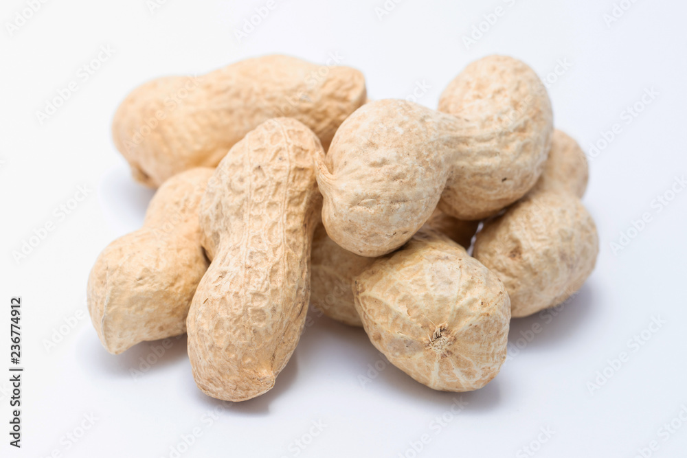 peanuts on white background peanuts on white background