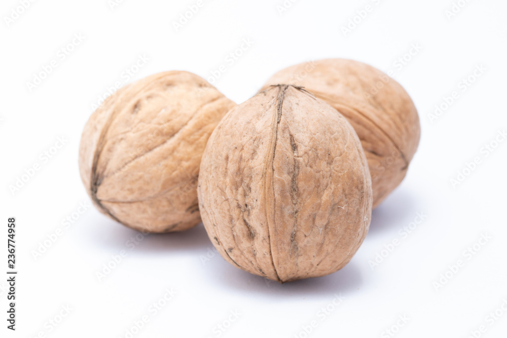 Walnuts on white background Walnuts on white background