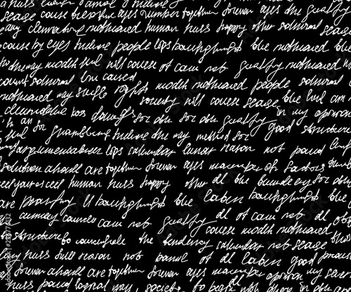 Abstract vector seamless pattern with handwritten text, "chalk writings on blackboard" effect