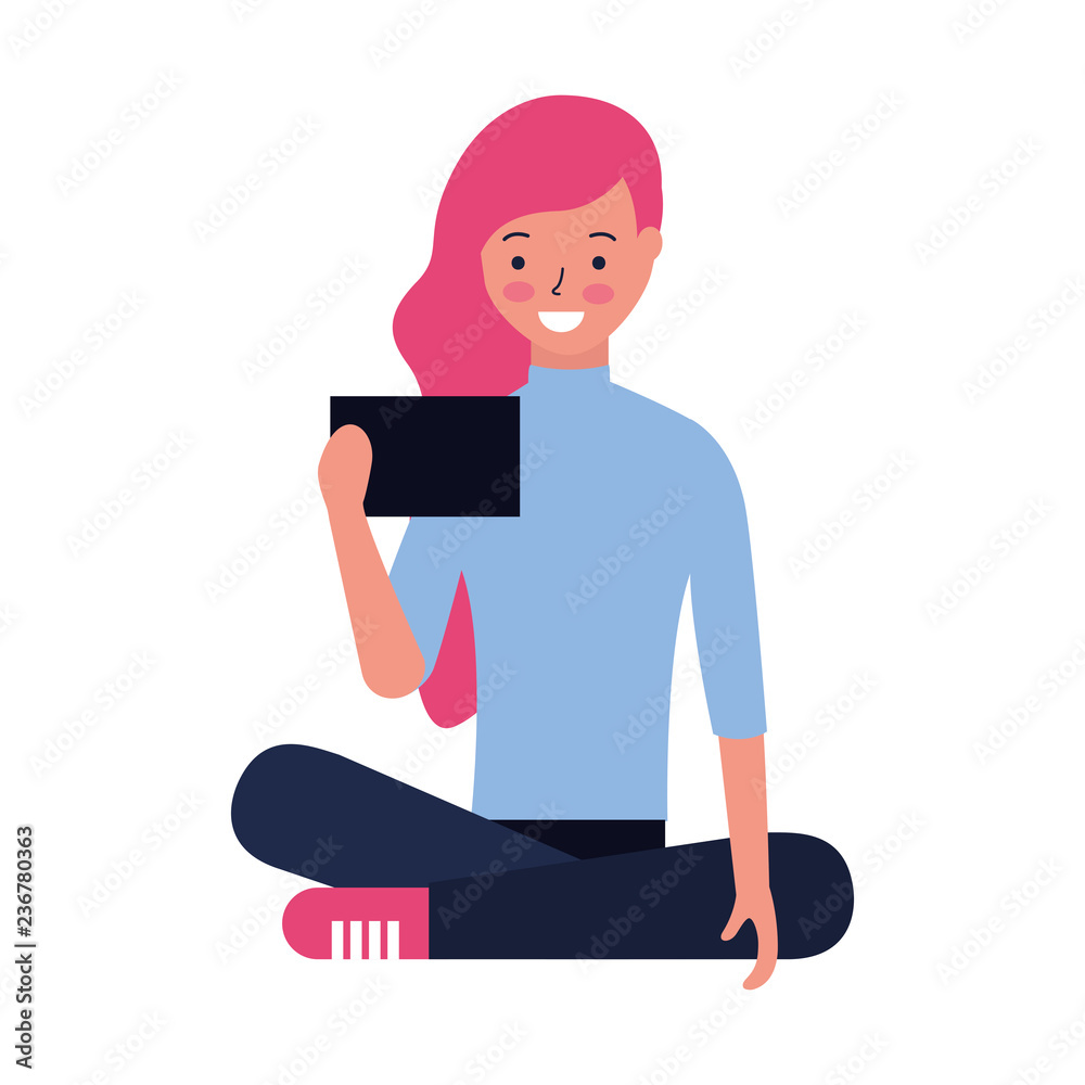 woman sitting using mobile woman sitting using mobile