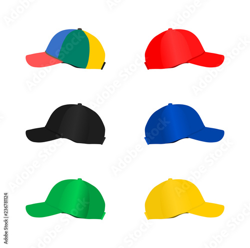 Colorful fashion baseball cap isolated on white background, illustration vector design.