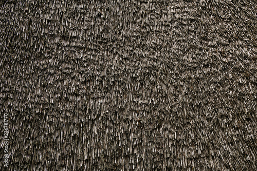 Fototapeta old weathered thatched roof, thatch or thatching background texture