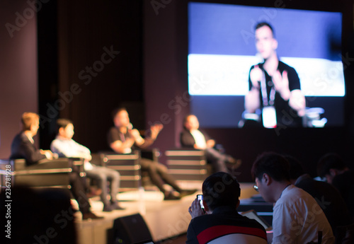 Murais de parede Panel on Stage during Discussion Event