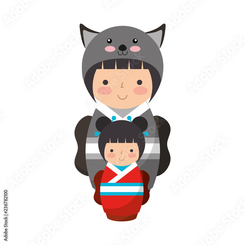 cute kokeshi dolls