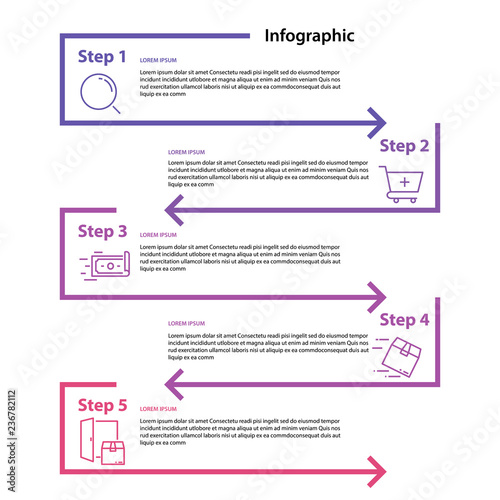 infographic element design 4 step, infochart planning
