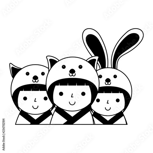 cute kokeshi dolls