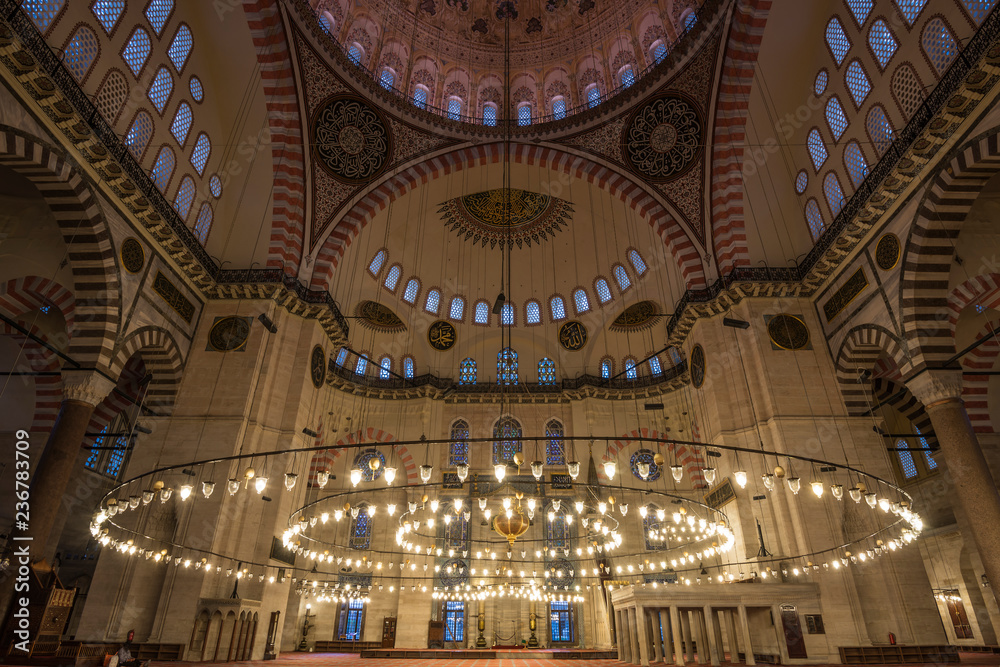 Interior of a mosque in Istanbul