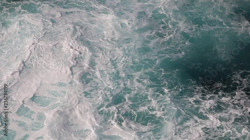 foamy azure ocean waves and currents