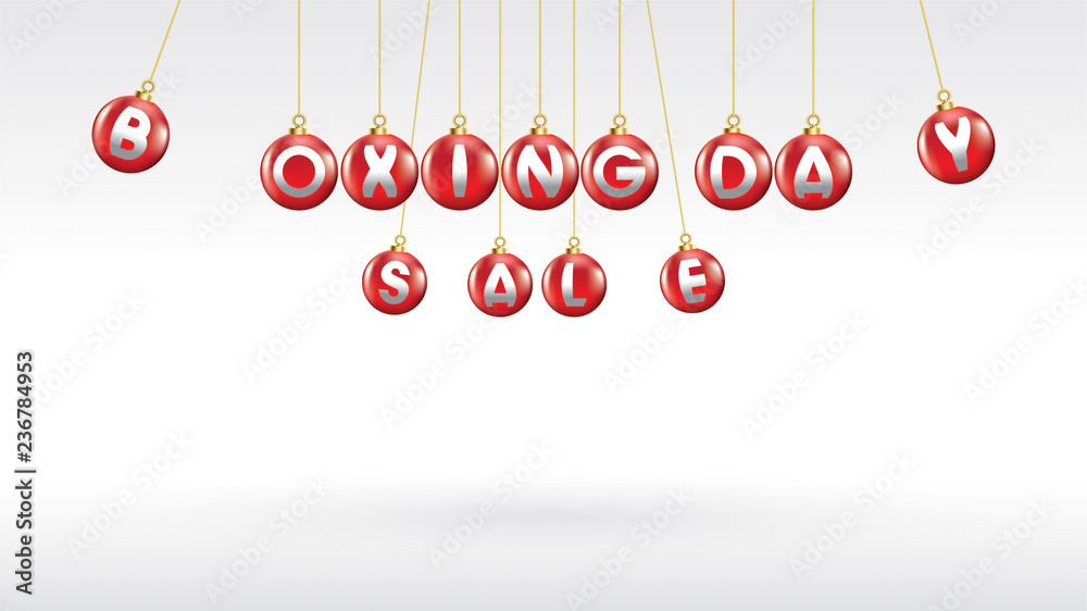 Boxing day vector illustration.Typography combined in a shape of red christmas ball Boxing day vector illustration.Typography combined in a shape of red christmas ball