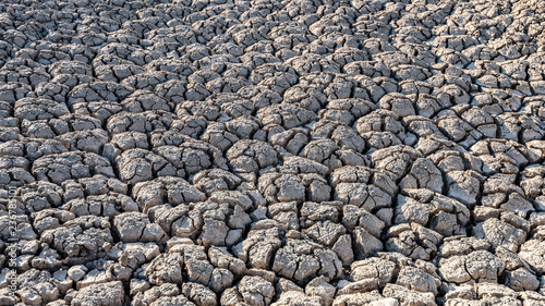 Dried riverbed of a mountain river, texture