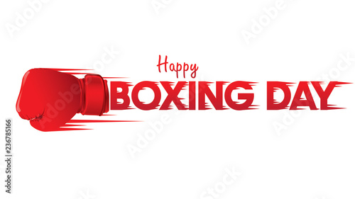 Boxing day vector illustration.Typography combined in a shape of boxing gloves