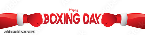 Boxing day vector illustration.Typography combined in a shape of boxing gloves