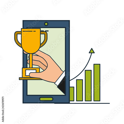 smartphone with ebusiness icons