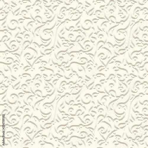 Embossed paper or leather texture, seamless pattern with abstract swirls