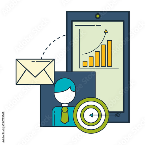 smartphone with ebusiness icons