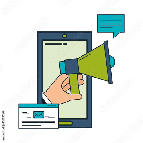 smartphone with ebusiness icons