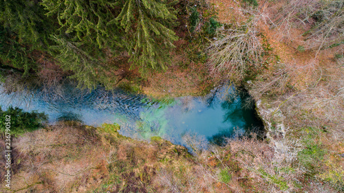 Fototapeta Naklejka Na Ścianę i Meble -  Močilnik (Mocilnik) and Retovje are two main springs of Ljubljanica River in Slovenia. The springs are positioned south of the town of Vrhnika.