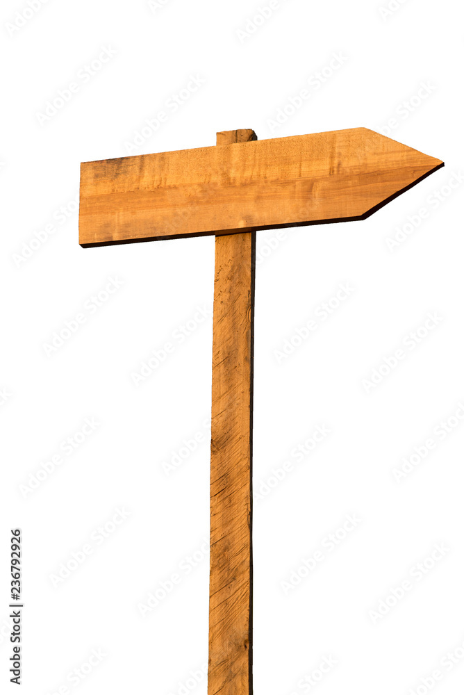 Blank wooden signpost isolated on white Blank wooden signpost isolated on white