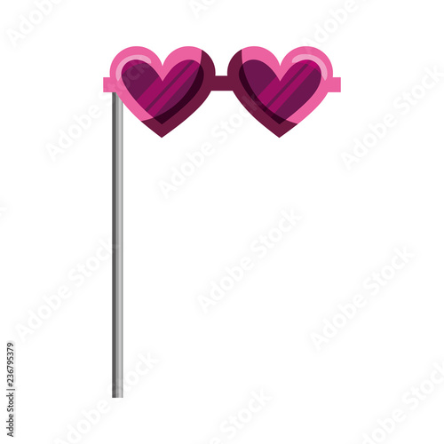 glasses with heart shaped lens in stick