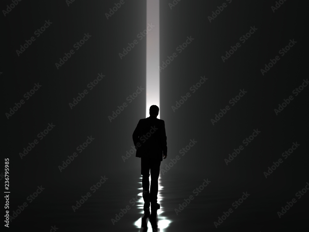 businessman walking towards the light businessman walking towards the light
