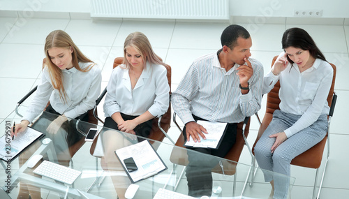 professional business team at a working meeting in a modern office