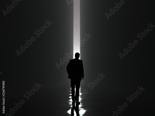 Canvas-taulu businessman walking towards the light