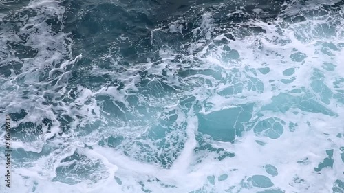 foamy azure ocean waves and currents