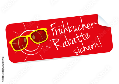 Aufkleber Frühbucher Rabatte