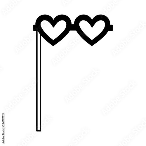 glasses with heart shaped lens in stick