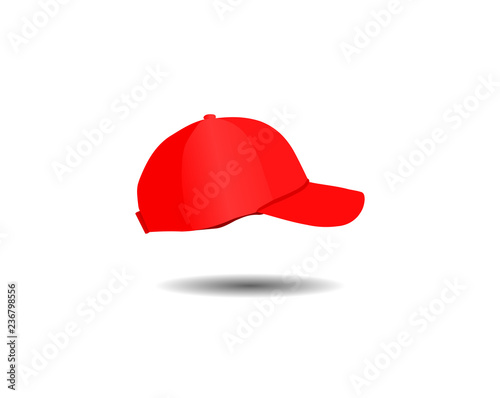 Red fashion baseball cap isolated on white background, illustration vector design.