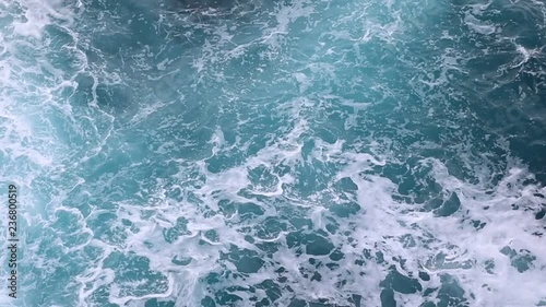 foamy azure ocean waves and currents