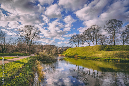 Wall Mural Park and lake near the Kastellet fortress. Copenhagen, Denmark