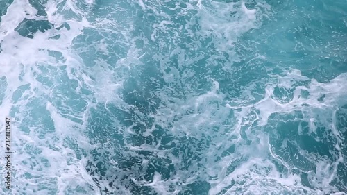 foamy azure ocean waves and currents
