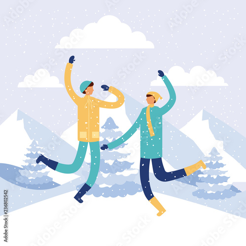 happy winter people vacation