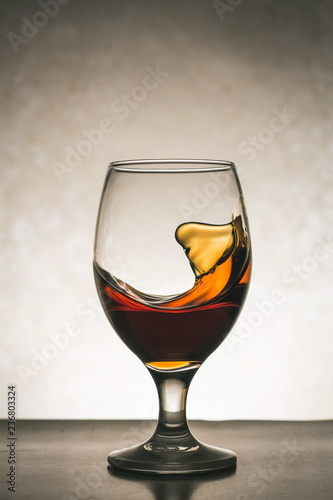 Beautiful shapes of cognac in a glass