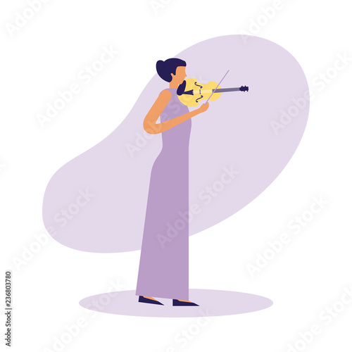 woman standing playing violin music