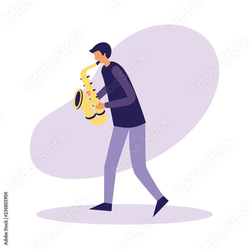 man with saxophone orchestra instrument