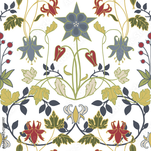 Modern Art Nouveau Tiffany vector pattern photo