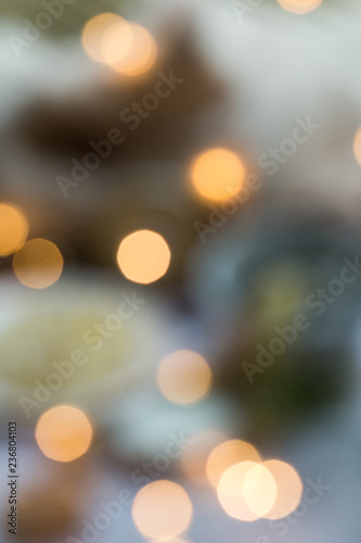 Festive background with bokeh lights. Christmas and New year.