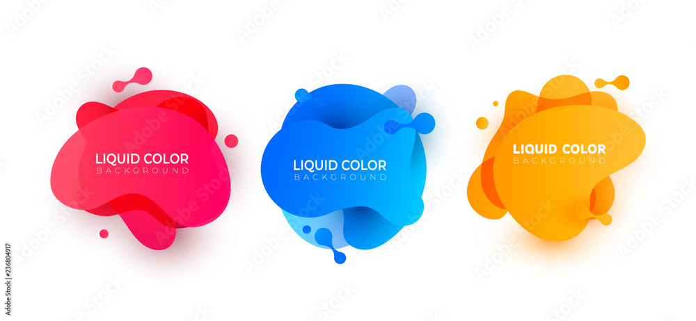 Set of graphic liquid color elements Set of graphic liquid color elements