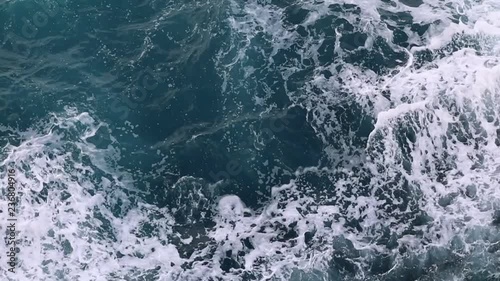 foamy azure ocean waves and currents