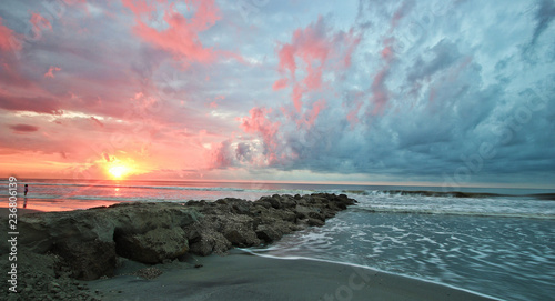 sunrise over the sea Folly Beach South Carolina 